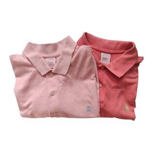 Brooks Brothers Set of 2 Polo Shirts XL Pink Cotton Preppy Performance Polos